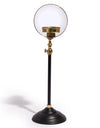 Brass Magnifying Glass on Black Stand w/ Candle Holder