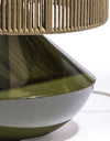 Forest Green Table Lamp w/ Ribbed Corded Shade (to be bought in qtys of 2)