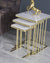 Reina Square Nest of Tables Set of 3 | High Gloss Membrane MDF Top & Gold Titanium Frame