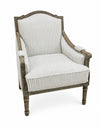 Blue and white pinstripe occasional armchair in handloomed cotton with mango wood frame - Sohowells
