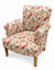 Oriental floral and birds patterned occasional armchair in cotton with mango wood frame - Sohowells