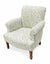 Green William Morris Willow Boughs patterned occasional armchair with solid mango wood frame and legs - Sohowells