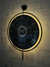 Decorative Wall Clock 40x60cm Metal Black Frame Modern Large Design with Glass & Led Lights For Living Room, Hallway, Kitchen, Office,Bedroom