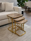 Jersey Square Nest Of Tables Set - 3 Pieces Nesting Table Engineered Wood Top