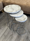Raja Round Nest Of Tables Set - 3 Pieces Nesting Table Wood Top