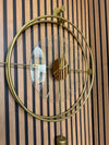 Decorative Wall Clock 48x60cm Gold Metal Frame Modern Large Design with Glass & Led Lights For Living Room, Hallway, Kitchen, Office,Bedroom
