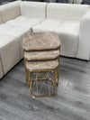 Jersey Square Nest Of Tables Set - 3 Pieces Nesting Table Engineered Wood Top