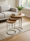 Elly Round Nest Of Tables Set - 3 Pieces Nesting Table Wood Top