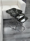 Aleria Square Nest Of Tables Set - 3 Pieces Nesting Table Engineered Wood Top