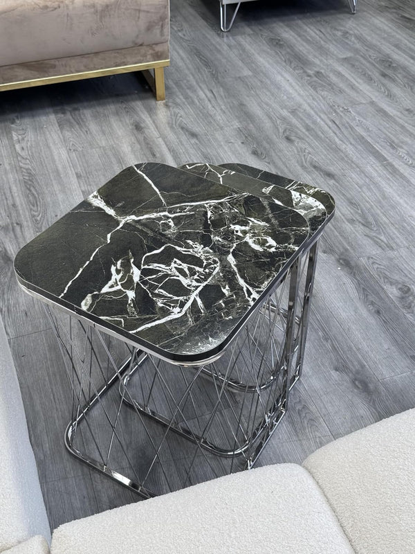 Aleria Square Nest Of Tables Set - 3 Pieces Nesting Table Engineered Wood Top