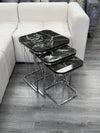 Aleria Square Nest Of Tables Set - 3 Pieces Nesting Table Engineered Wood Top