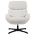 Nicolas white corduroy swivel armchair with tall back and metal base - Sohowells