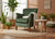 Cromarty armchair in forest green velvet with rolled arms and contrast stud detailing - Sohowells