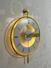 Decorative Wall Clock 40x60cm Gold Metal Frame Modern Large Design with Glass & Led Lights For Living Room, Hallway, Kitchen, Office,Bedroom