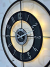 Large Decorative Wall Clock 60x80cm Metal Frame Modern Design with Glass & Led Lights For Living Room, Hallway, Kitchen, Office,Bedroom