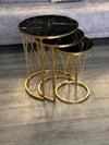 Bishop Round Nest Of Tables Set - 3 Pieces Nesting Table Tempered Glass Top