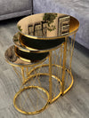 Tenerife Round Nest Of Tables Set - Mirror Top 3 Pieces Nesting Table