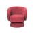 Rounded red woven chenille swivel armchair with wrap around arms - Sohowells