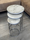 Raja Round Nest Of Tables Set - 3 Pieces Nesting Table Wood Top