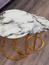 Roydon Round Nest Of Tables Set - 3 Pieces Nesting Table Tempered Glass Top