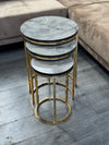 Chala Round Nest Of Tables Set - 3 Pieces Nesting Table Wood Top