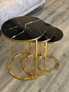Bishop Round Nest Of Tables Set - 3 Pieces Nesting Table Tempered Glass Top