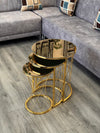 Tenerife Round Nest Of Tables Set - Mirror Top 3 Pieces Nesting Table