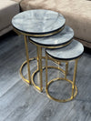 Chala Round Nest Of Tables Set - 3 Pieces Nesting Table Wood Top