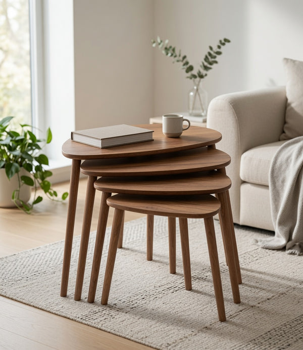 Nora 4 Piece Nest Of Coffee Table Set - Wood & MDF Nesting Tables