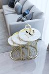 Venice Round Nest Of Tables Set - 3 Pieces Nesting Table Tempered Glass Top