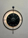 Large Decorative Wall Clock 60x80cm Metal Black Frame Modern Design with Glass & Led Lights For Living Room, Hallway, Kitchen, Office,Bedroom