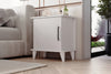 Additional view of Adela white bedside cabinet with open shelving - Sohowells