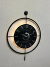 Large Decorative Wall Clock 60x80cm Metal Black Frame Modern Design with Glass & Led Lights For Living Room, Hallway, Kitchen, Office,Bedroom
