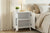 Lumen matt white two door bedside cabinet with internal shelf - Sohowells