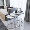 Cappa Round Nest Of Tables Set - 3 Pieces Nesting Table Tempered Glass Top