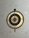 Large Decorative Wall Clock 60x80cm Metal Frame Modern Design with Glass & Led Lights For Living Room, Hallway, Kitchen, Office,Bedroom