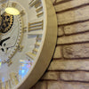 Berlin Moving Gears Decorative Wall Clock Oversize Extra Large 23 Inch/60 cm Ekru