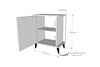 Dimensions and measurement guide for Adela bedside cabinet - Sohowells