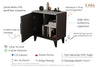 Angled view of anthracite bedside cabinet showing raised legs and metal handle - Sohowells