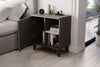 Additional view of anthracite bedside cabinet with open shelving - Sohowells