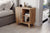 Light pine effect three compartment bedside cabinet with door and open shelves - Sohowells