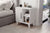 White three compartment bedside cabinet with door and open shelves - Sohowells
