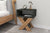 Two-tone anthracite and light pine X-leg bedside table with magazine rack - Sohowells