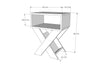 Light pine X-leg bedside table shown in a bedroom setting - Sohowells