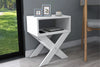 Close up detail of matt white finish and edge banding on bedside table - Sohowells