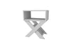Additional view of matt white X-leg side table with magazine rack - Sohowells