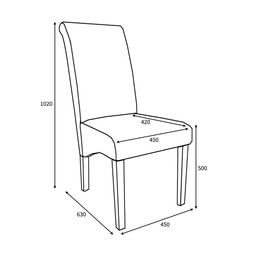 Karta Scroll Back Tweed Grey Dining Chair