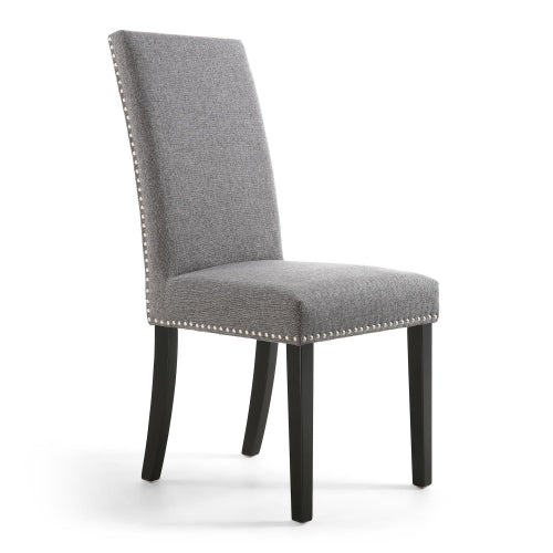 Randall Stud Detail Linen Effect Steel Grey in Black Legs