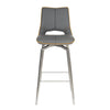 Mako Swivel Leather Effect Graphite Grey Bar Chair
