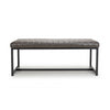 Archer Leather Effect Grey Bench